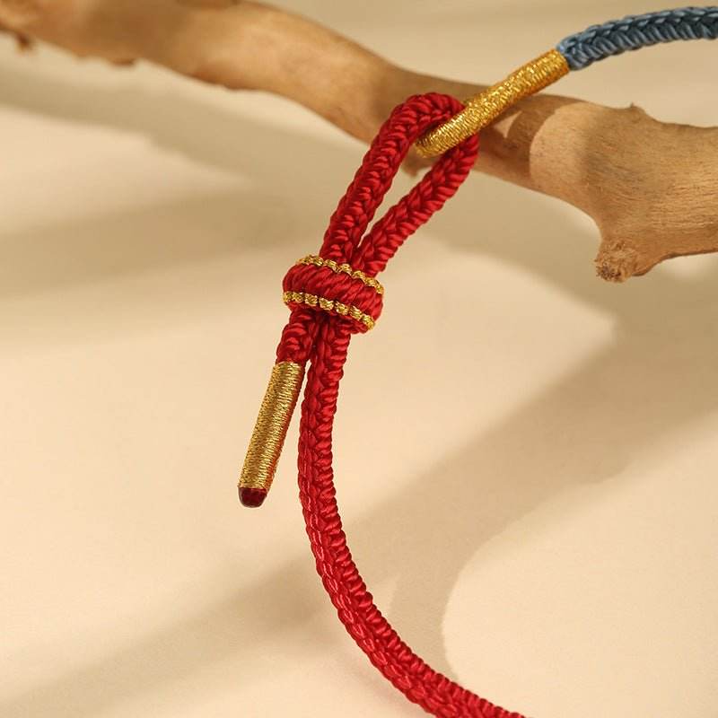 Hand - Woven Peach Double - knot Hand Rope, DIY Jewelry with Adjustable Design - STAR8S