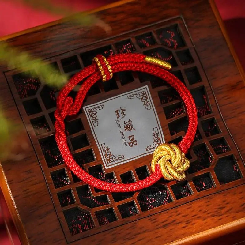 Hand - Woven Mandala - knot Love Bracelet, Red Rope for Couples & Year of Birth - STAR8S