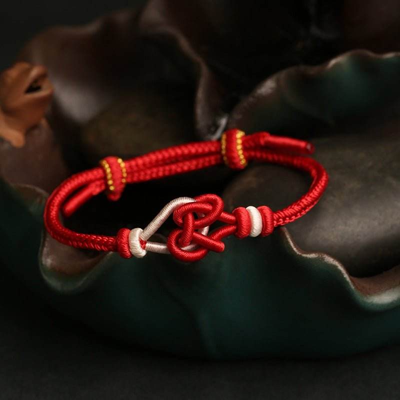 hand - woven love - knot red rope, lucky bracelet for couples & year of birth - star8s