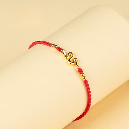 2025 Red String Bracelet with Gold Snake Charm – Handmade Lucky Zodiac Gift - STAR8S