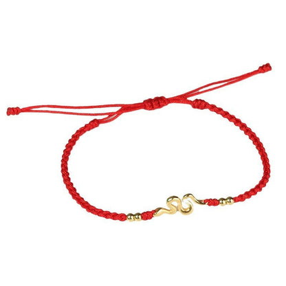 2025 Red String Bracelet with Gold Snake Charm – Handmade Lucky Zodiac Gift - STAR8S