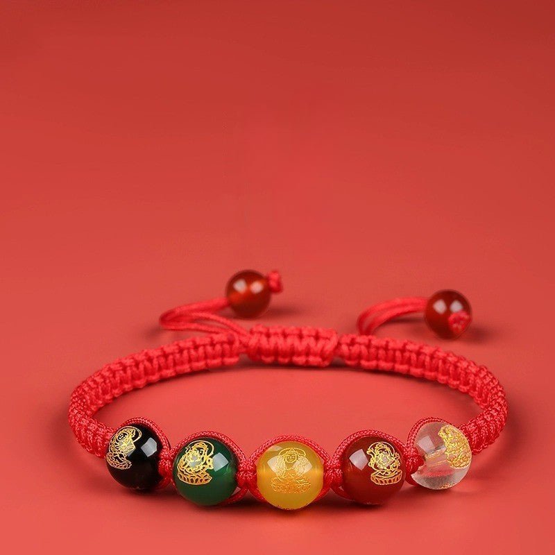 2025 snake year five roads god red string bracelet - good luck charm for zodiac year - star8s