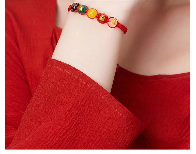 2025 snake year five roads god red string bracelet - good luck charm for zodiac year - star8s