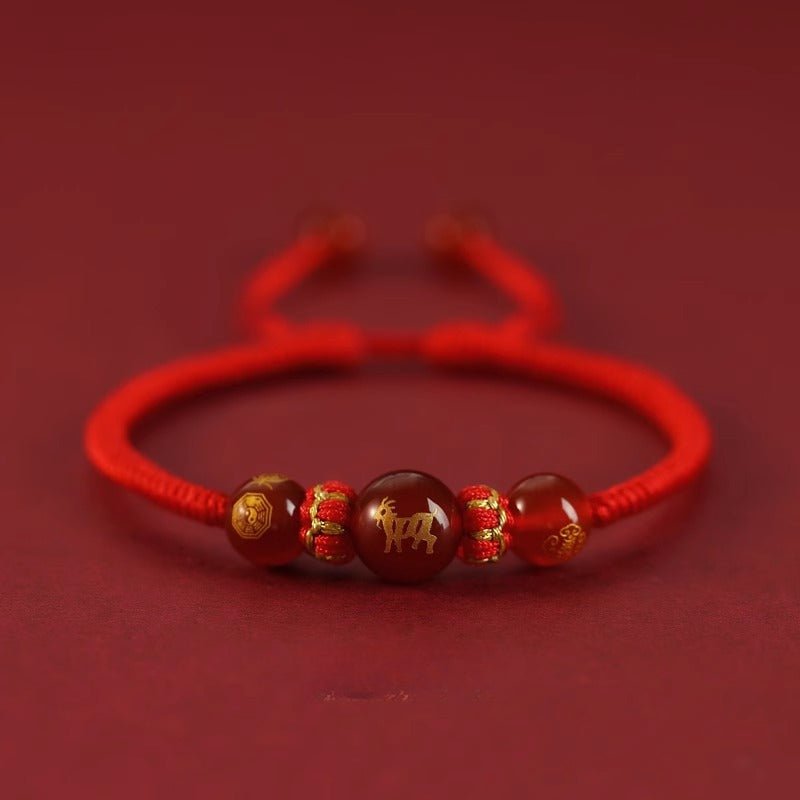 2025 snake year five roads god red string bracelet - good luck charm for zodiac year - star8s