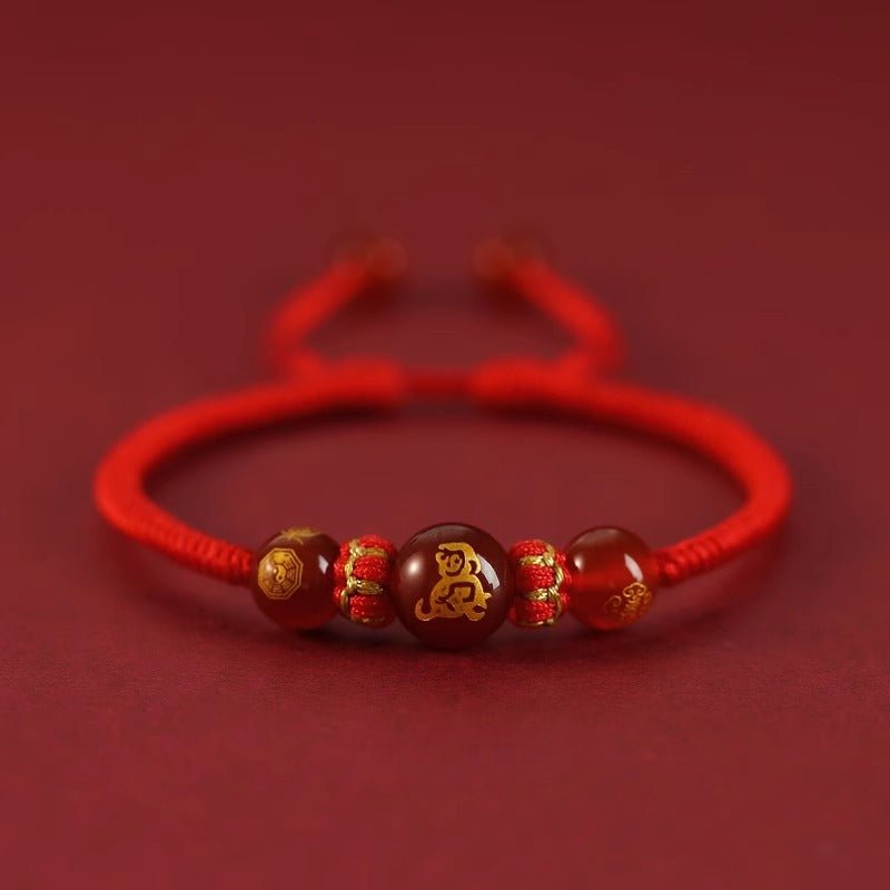 2025 Snake Year Five Roads God Red String Bracelet - Good Luck Charm for Zodiac Year - STAR8S