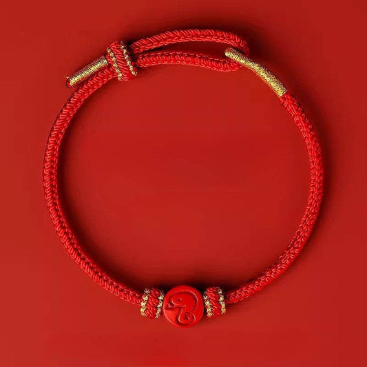2025 Snake Year Red Rope Bracelet, Zodiac - themed Woven Jewelry - STAR8S