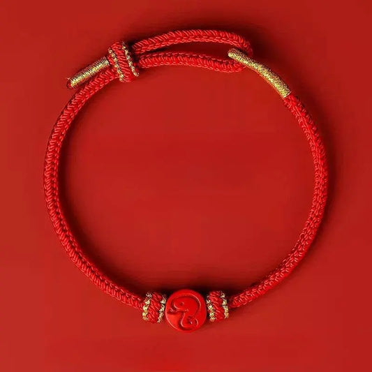 2025 Snake Year Red Rope Bracelet, Zodiac - themed Woven Jewelry - STAR8S