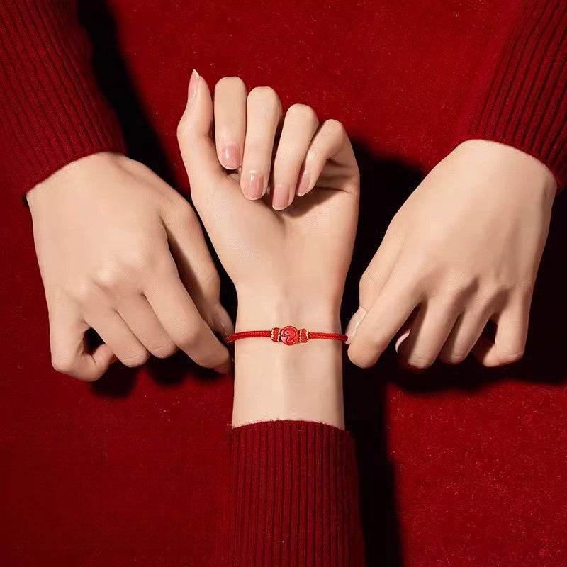 2025 snake year red rope bracelet, zodiac - themed woven jewelry - star8s