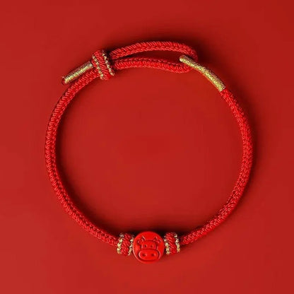 2025 Snake Year Red Rope Bracelet, Zodiac - themed Woven Jewelry - STAR8S
