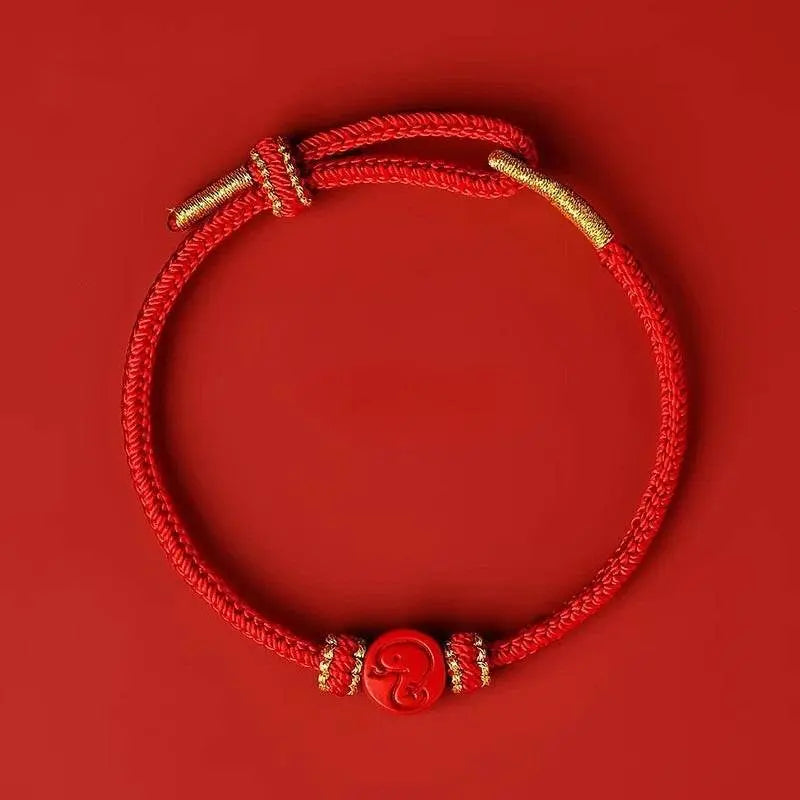 2025 Snake Year Red Rope Bracelet, Zodiac - themed Woven Jewelry - STAR8S