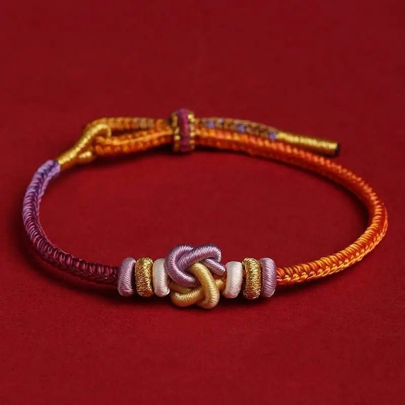 New - style Heart - linked Knot Bracelet for 2025 Year of the Snake, Hand - woven Lucky Gift - STAR8S