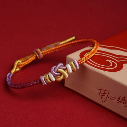 New - style Heart - linked Knot Bracelet for 2025 Year of the Snake, Hand - woven Lucky Gift - STAR8S