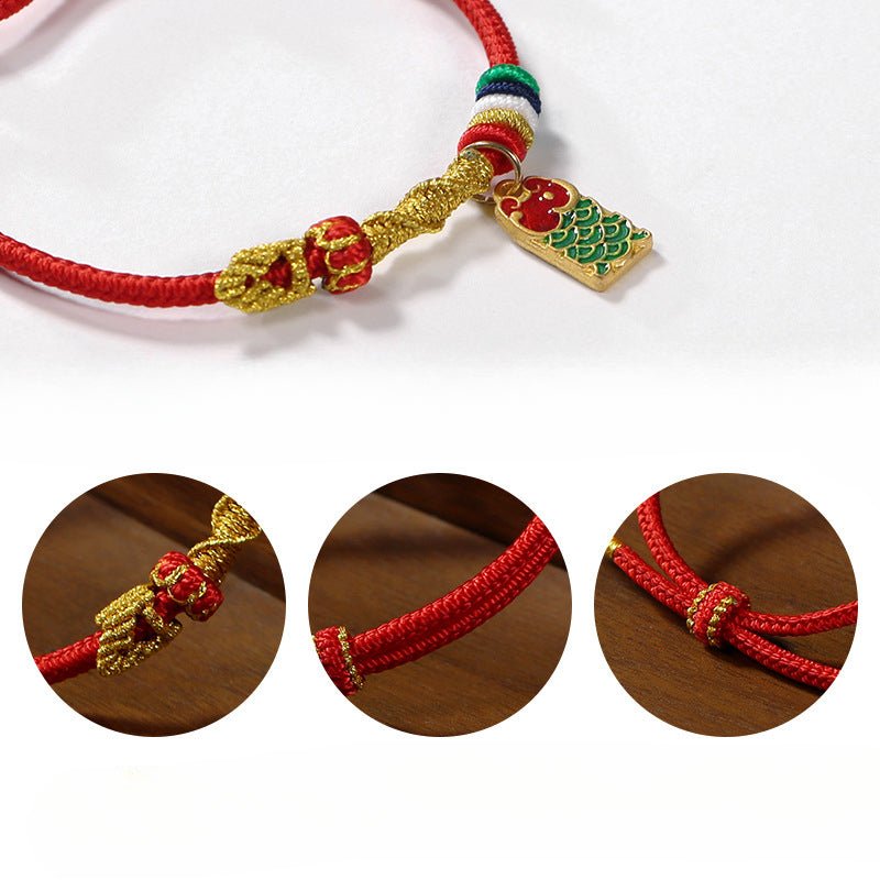 2025 year of the snake red string bracelet – handcrafted zodiac bracelet with snake pendant, adjustable gift for men & women | star8s - star8s