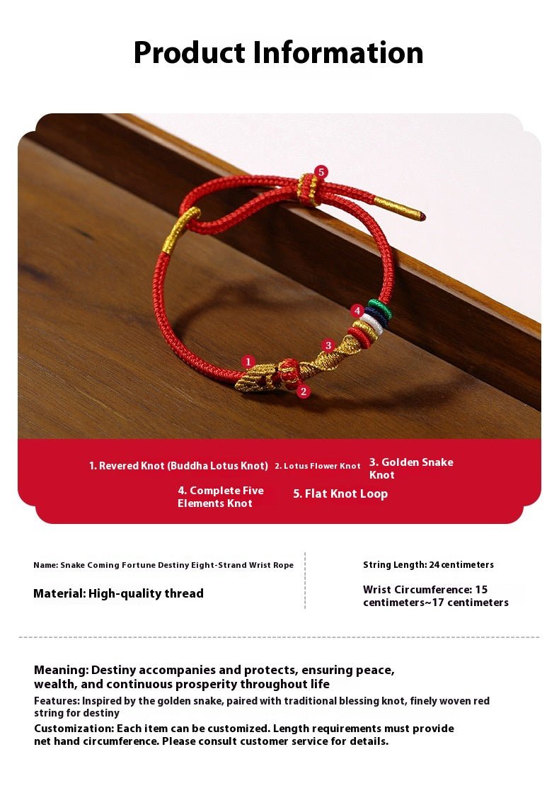 2025 Year of the Snake Red String Bracelet – Handcrafted Zodiac Bracelet with Snake Pendant, Adjustable Gift for Men & Women | STAR8S - STAR8S