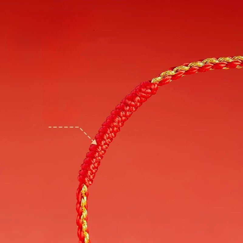 2025 Year of the Snake Red String Bracelet for Women – Ultra - Fine Gold Knot, Handwoven Lucky Charm - STAR8S