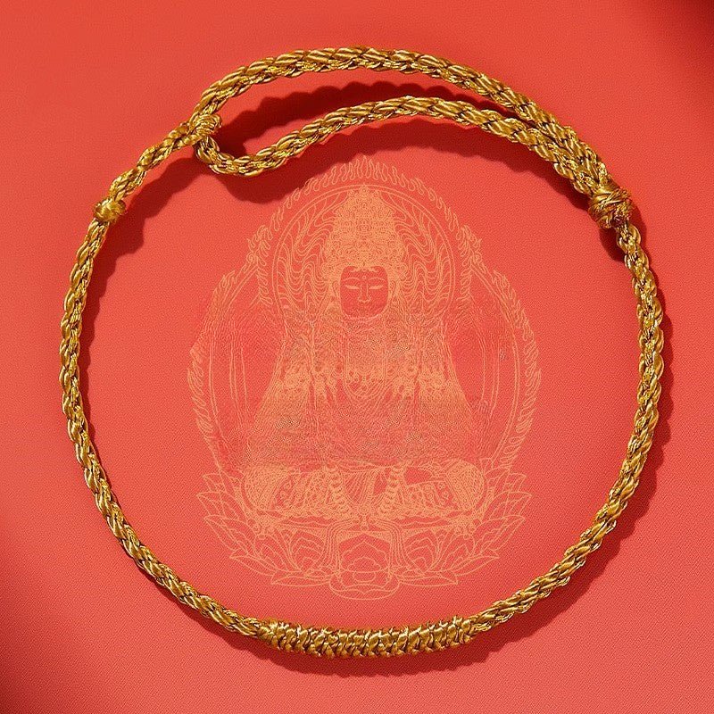 2025 Year of the Snake Red String Bracelet for Women – Ultra - Fine Gold Knot, Handwoven Lucky Charm - STAR8S