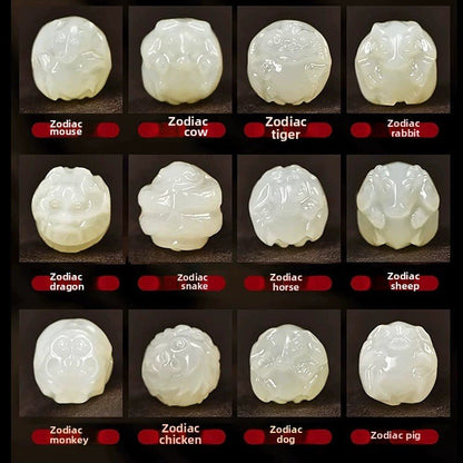 2025 Zodiac Snake Red String Bracelet‌ Hetian Jade & Beaded - STAR8S