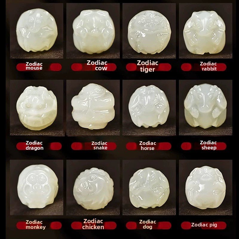 2025 zodiac snake red string bracelet‌ hetian jade & beaded - star8s