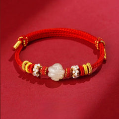 Zodiac Snake Red String Bracelet‌ Hetian Jade & Beaded - STAR8S