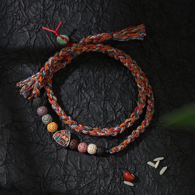 2025 New Dragon Boat Festival Woven Bracelet | S925 Silver Zongzi Smiling Face - STAR8S