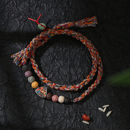 2025 New Dragon Boat Festival Woven Bracelet | S925 Silver Zongzi Smiling Face - STAR8S