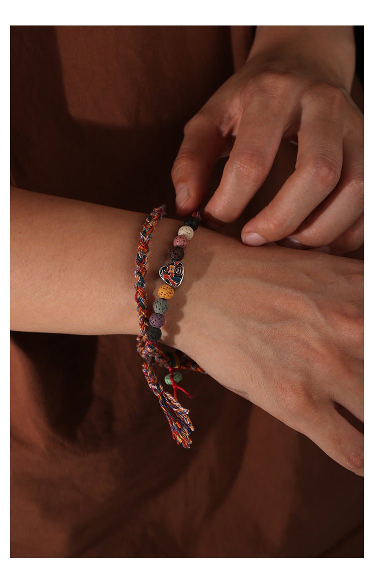 2025 New Dragon Boat Festival Woven Bracelet | S925 Silver Zongzi Smiling Face - STAR8S