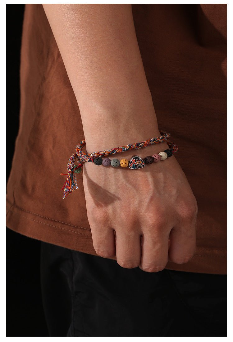 2025 New Dragon Boat Festival Woven Bracelet | S925 Silver Zongzi Smiling Face - STAR8S
