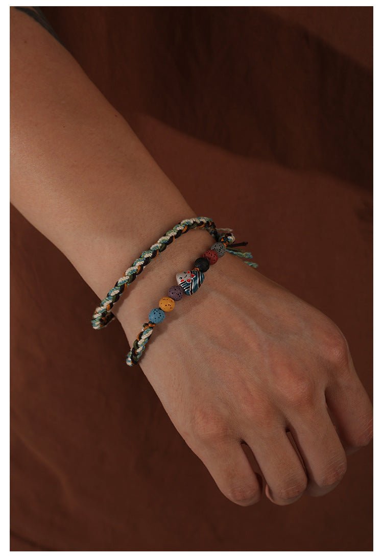 2025 New Dragon Boat Festival Woven Bracelet | S925 Silver Zongzi Smiling Face - STAR8S