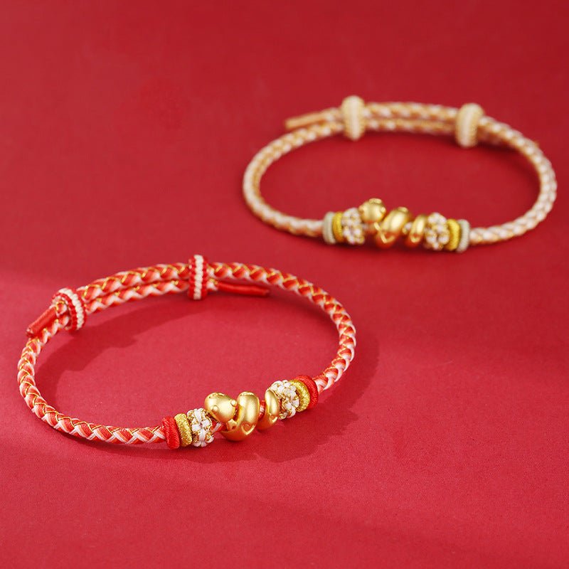 2025 new year 999 sterling silver snake bracelet – zodiac protection & fortune adjustable red string bracelet - star8s