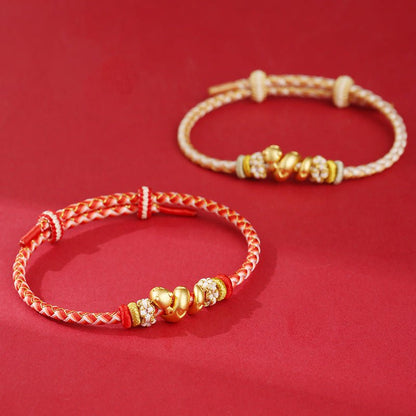 2025 New Year 999 Sterling Silver Snake Bracelet – Zodiac Protection & Fortune Adjustable Red String Bracelet - STAR8S