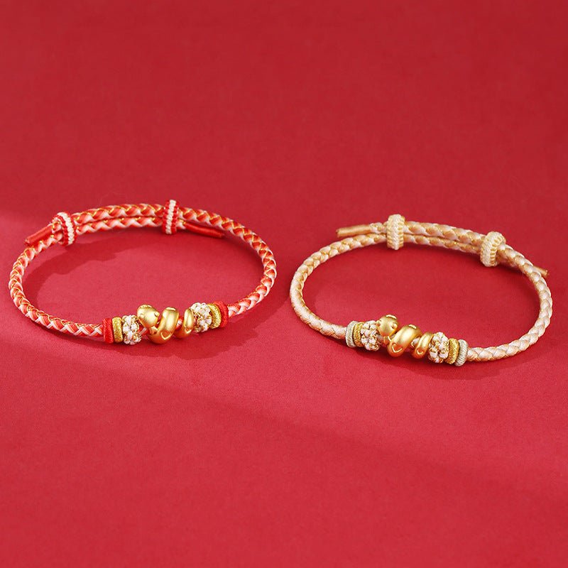 2025 new year 999 sterling silver snake bracelet – zodiac protection & fortune adjustable red string bracelet - star8s