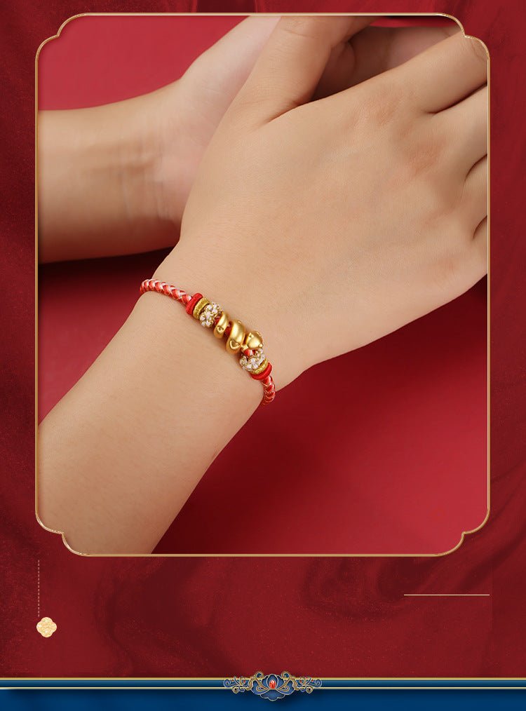 2025 new year 999 sterling silver snake bracelet – zodiac protection & fortune adjustable red string bracelet - star8s