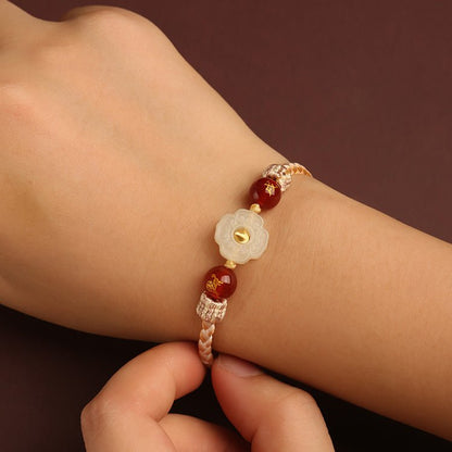 2025 New Year Taishui Red String Bracelet – Hetian Jade Zodiac Protection Bracelet for Snake, Pig, Tiger, and Monkey Signs - STAR8S