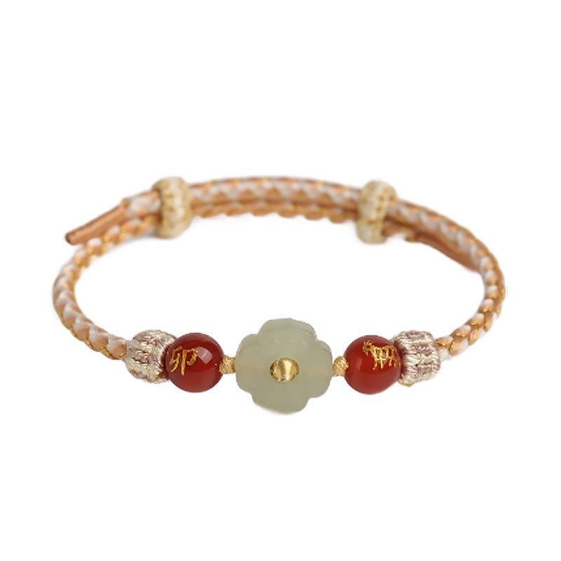 2025 New Year Taishui Red String Bracelet – Hetian Jade Zodiac Protection Bracelet for Snake, Pig, Tiger, and Monkey Signs - STAR8S