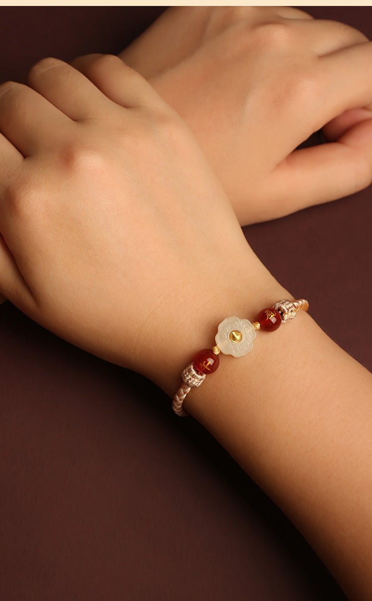2025 new year taishui red string bracelet – hetian jade zodiac protection bracelet for snake, pig, tiger, and monkey signs - star8s