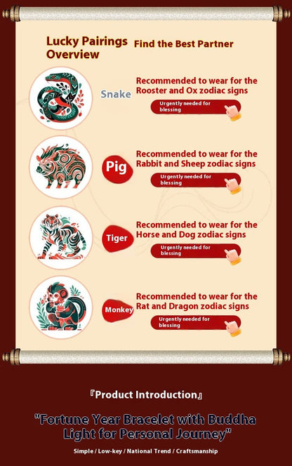 2025 New Year Taishui Red String Bracelet – Hetian Jade Zodiac Protection Bracelet for Snake, Pig, Tiger, and Monkey Signs - STAR8S