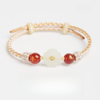 2025 New Year Taishui Red String Bracelet – Hetian Jade Zodiac Protection Bracelet for Snake, Pig, Tiger, and Monkey Signs - STAR8S