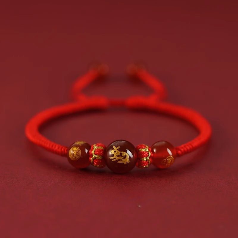 2025 Snake Year Five Roads God Red String Bracelet - Good Luck Charm for Zodiac Year - STAR8S