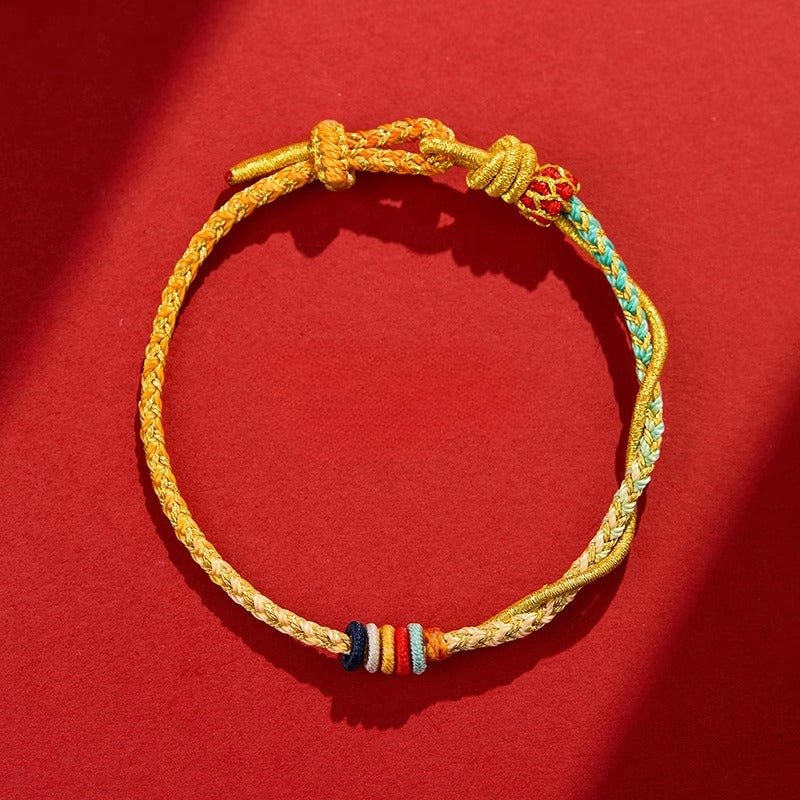 2025 Year of the Snake Red String Bracelet for Couples – Handwoven Gold Knot, Adjustable Luck Bracelet - STAR8S