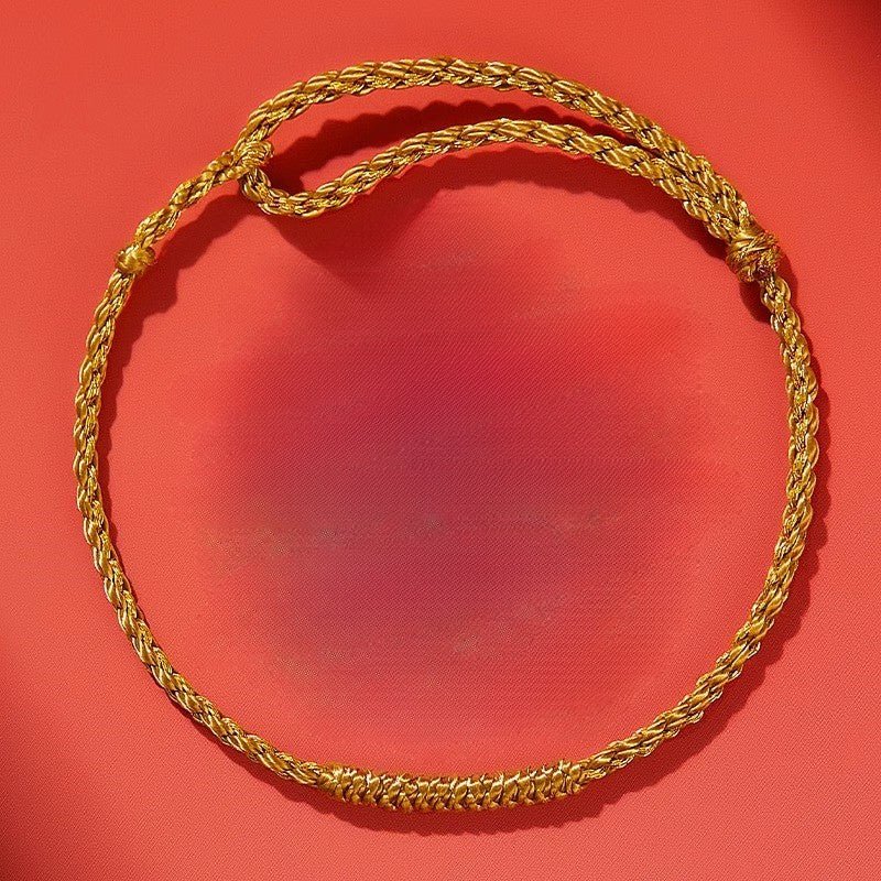2025 Year of the Snake Red String Bracelet for Women – Ultra - Fine Gold Knot, Handwoven Lucky Charm - STAR8S