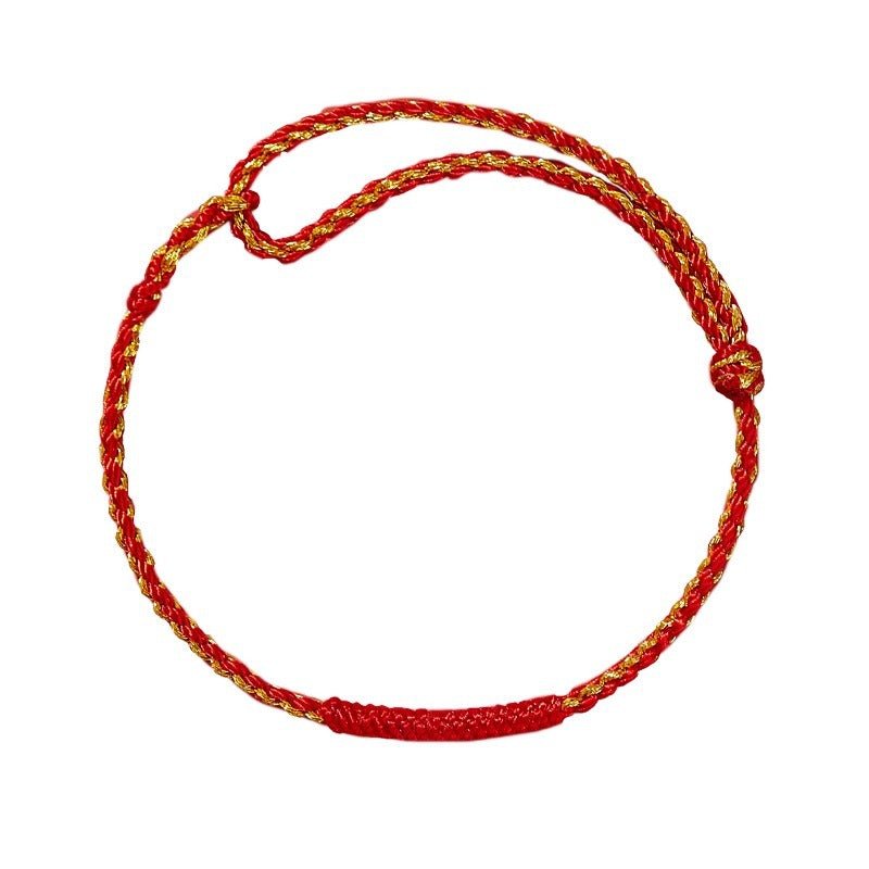 2025 Year of the Snake Red String Bracelet for Women – Ultra - Fine Gold Knot, Handwoven Lucky Charm - STAR8S