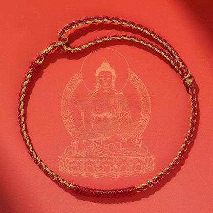 2025 Year of the Snake Red String Bracelet for Women – Ultra - Fine Gold Knot, Handwoven Lucky Charm - STAR8S