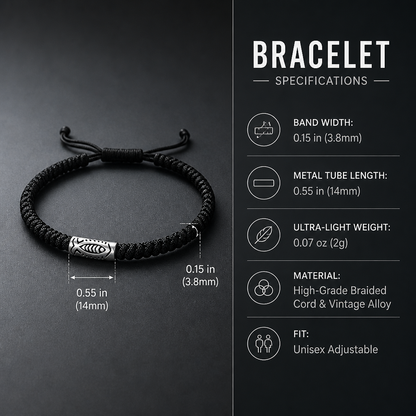 Koi Schwarzes String-Armband | Geflochtenes Fisch-Glücksbringer-Armband für Herren