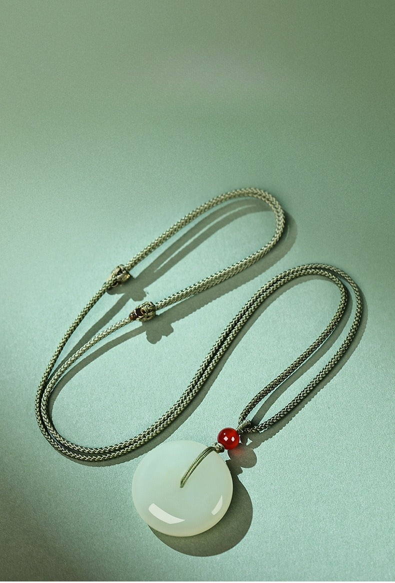 Natural Hetian Jade Ping An Pendant Necklace – Unisex Jade Jewelry - STAR8S