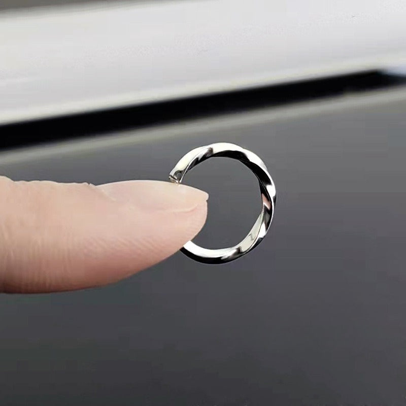 mens clip on hoop earrings non pierced twisted mobius huggie ear cuffs faux piercing fake hoop silver dainty minimalist streetwear jewelry gifts for men women