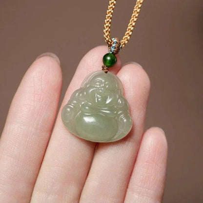 Hetian Jade Maitreya Buddha Necklace Pendant