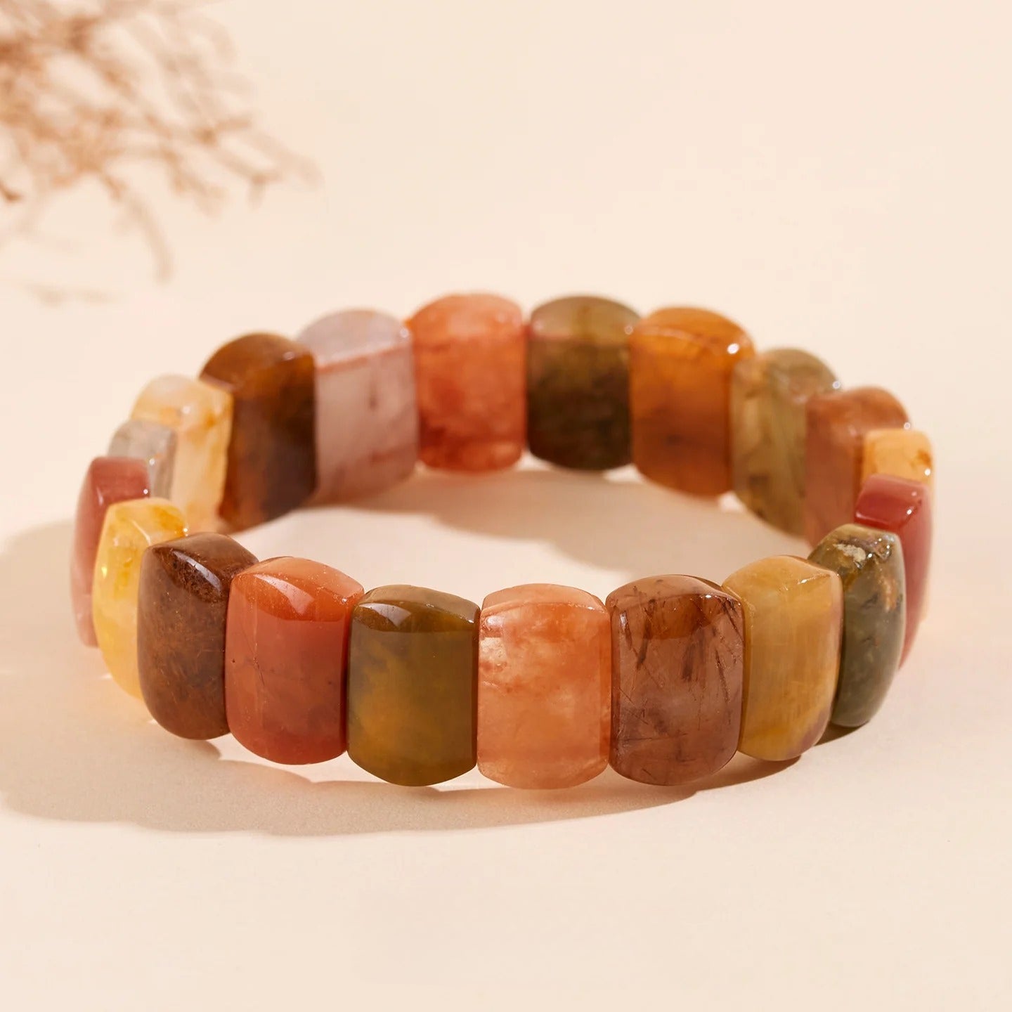 rutilated quartz bracelet - natural gemstone women's fashion jewelry - elegant & trendy - star8s