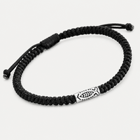 Men/Unisex Koi Black String Bracelet Jewelry, Fashion Bracelet with Lucky Braided Fish Charm, Cool Gifts for Guys, Good Luck Gift Wristband