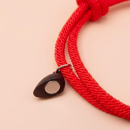 Magnetic Couples Bracelets Matching Heart Mutual Attraction Rope Braided Bracelet Set for Boyfriend Girlfriend Long Distance Relationship Friendship Jewelry Gift for Best Friend