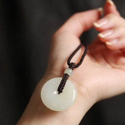 Hetian Jade Ping An Kou Pendant Necklace for Men & Women - STAR8S